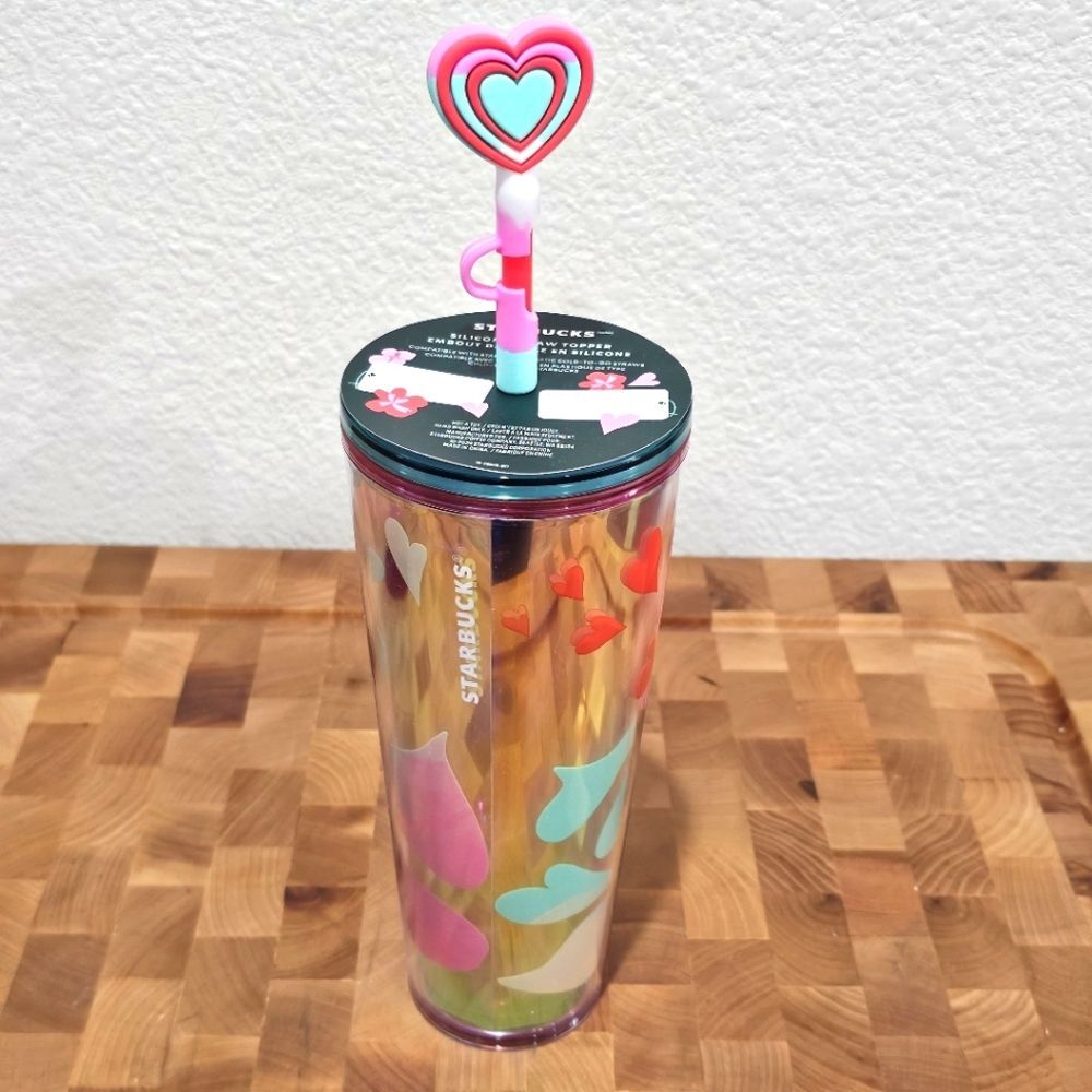 NWT 2024 Limited Edition Collectible Starbucks Heart Cup Tumbler with Straw